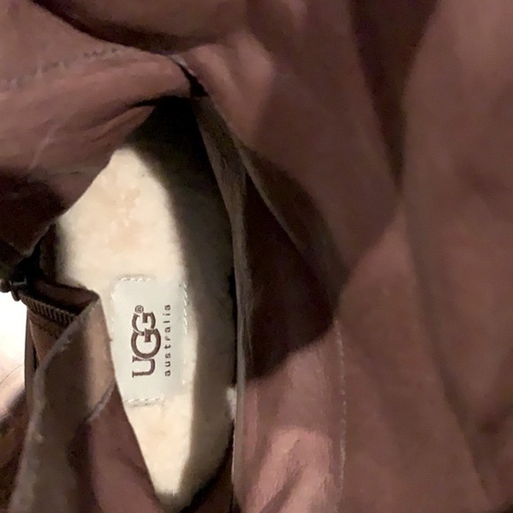 SALE ❤️ UGG Conor Harness Studded Shearling Brown Leather Moto Biker Boots 7.5 - Picture 4 of 12